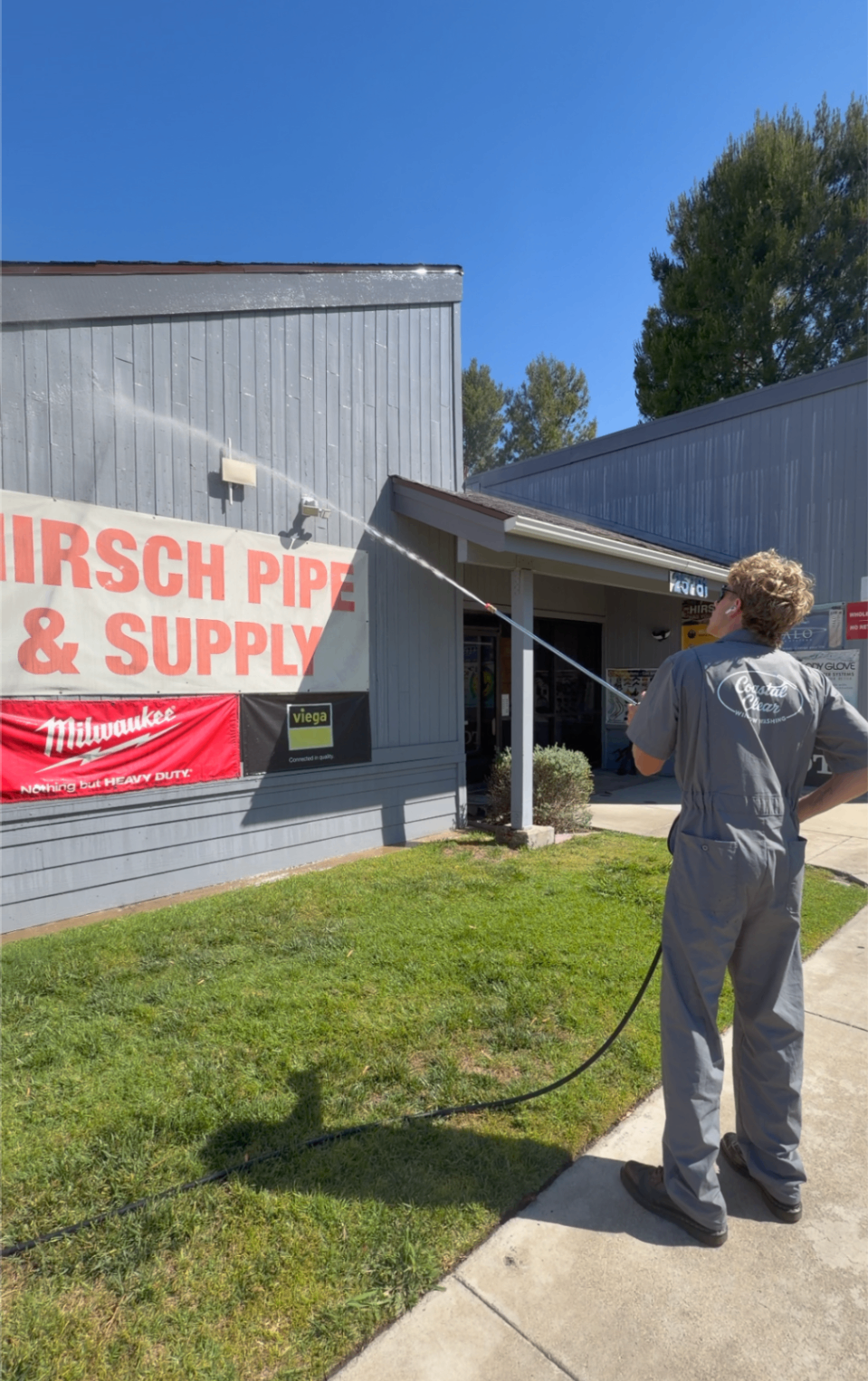 Commercial storefront soft washing